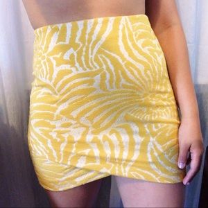 H&M Mustard Body Con Light Sweated Material